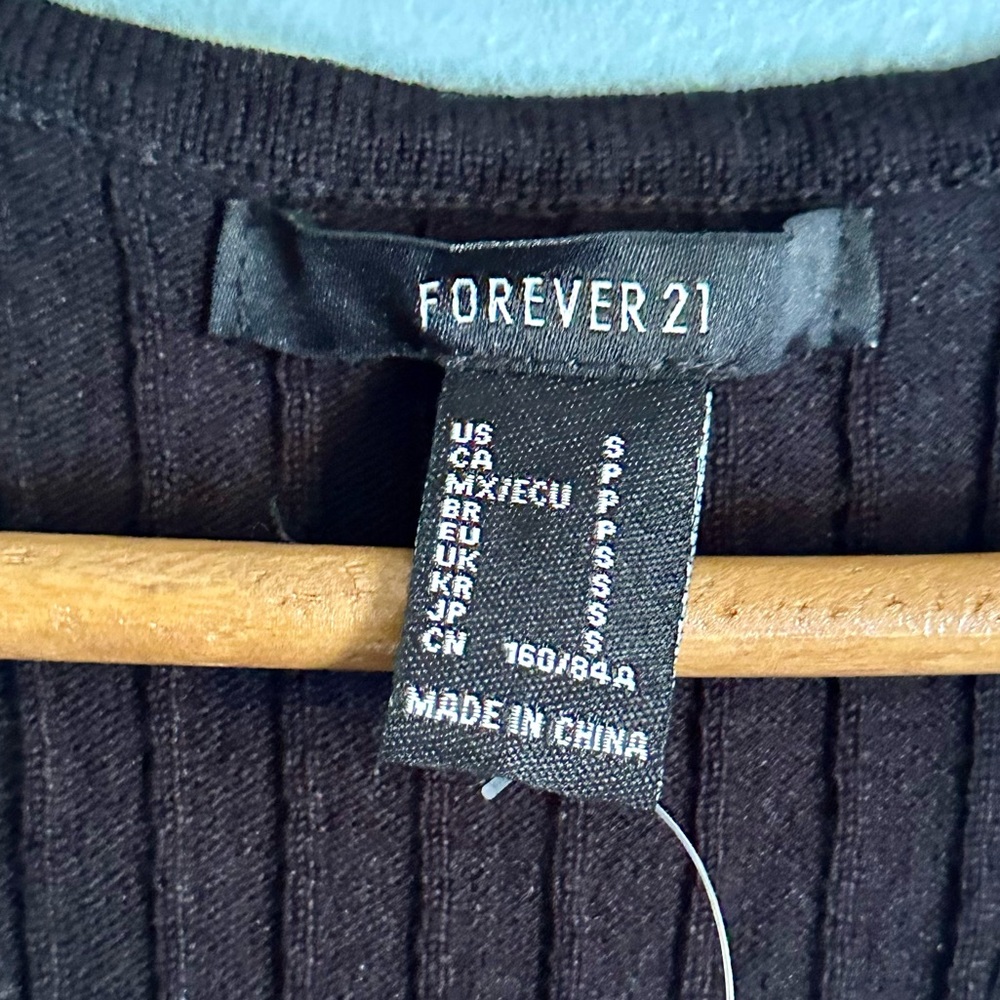 Forever 21 Rib Knit Racerback Bodysuit Black Small - Picture 7 of 9
